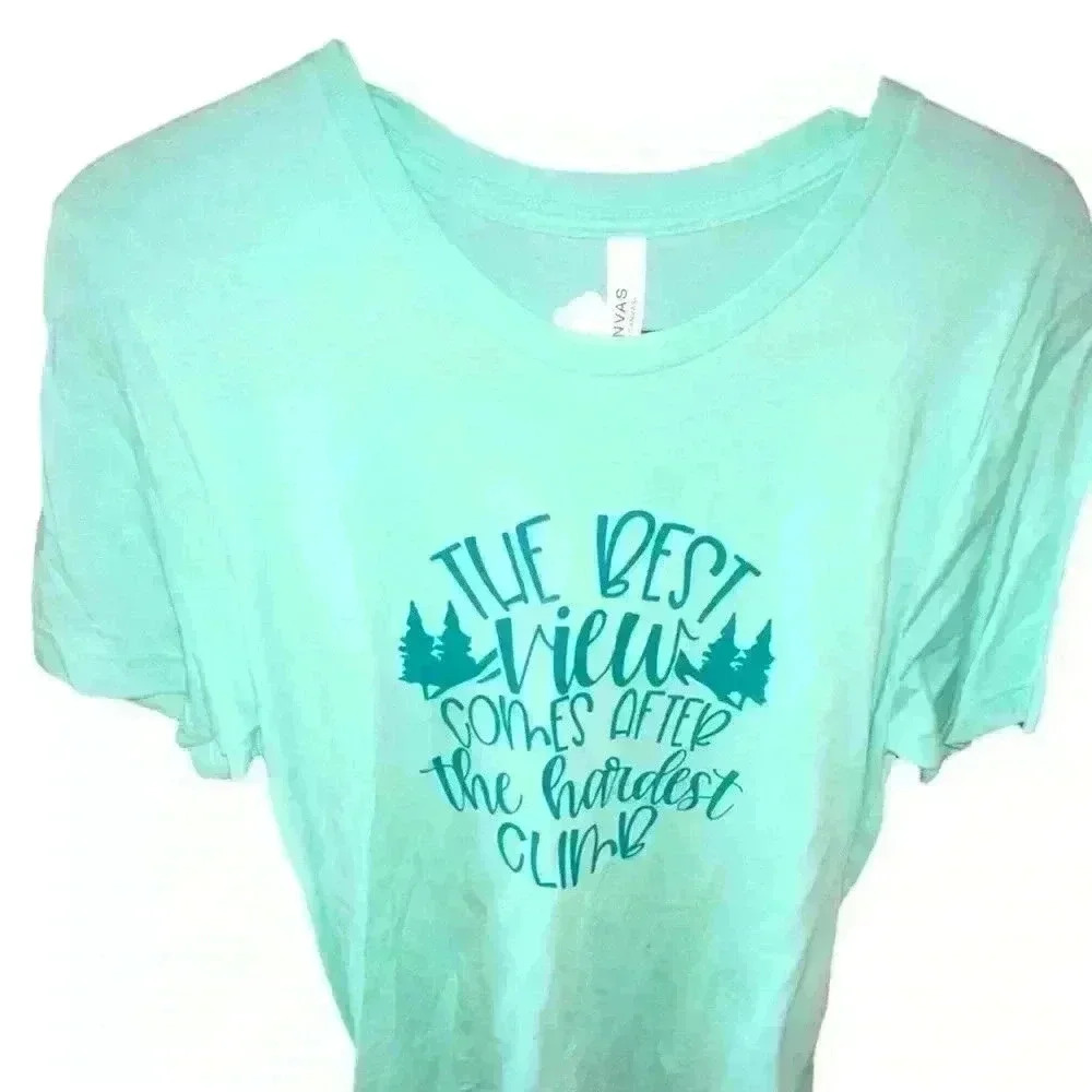 Bella and Canvas medium mint green graphic t shirt. NWT. Unisex‎ sizing